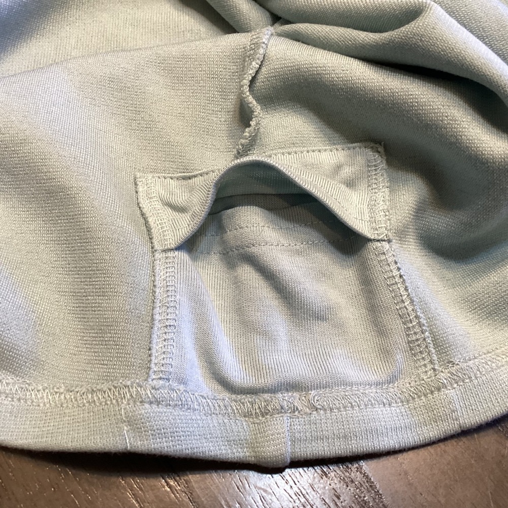 Athleta Olive Green Organic Cotton Long Sleeve Dress S Small Tall Outdoors EUC - Picture 7 of 11